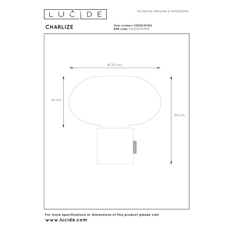 Lucide CHARLIZE - Lampe de table - Ø 23 cm - 1xE27 - Vert