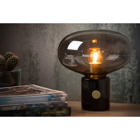 Lucide CHARLIZE - Lampe de table - Ø 23 cm - 1xE27 - Noir
