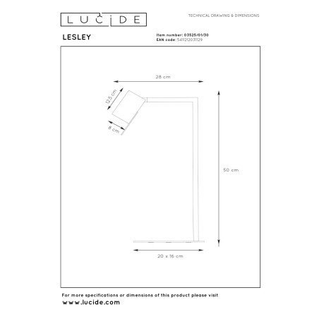 Lucide LESLEY - Lampe de bureau - 1xGU10 (MR16) - Noir