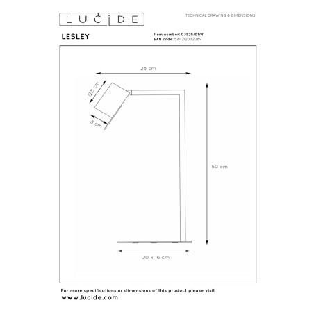Lucide LESLEY - Lampe de bureau - 1xGU10 (MR16) - Taupe