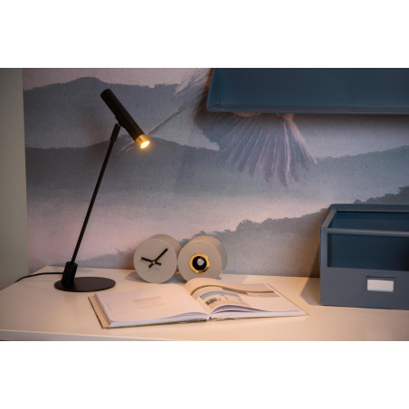 Lucide ALEC - Lampe de bureau - LED 3 StepDim - G9 - 1x3W 2700K - Des anneaux interchangeables inclus - Noir