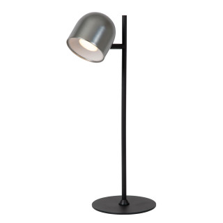 Lucide SKANSKA RECH - Lampe de bureau Rechargeable Intérieur/Extérieur - - L 21 x P 16 x H 46 cm - Fer gris / Noir