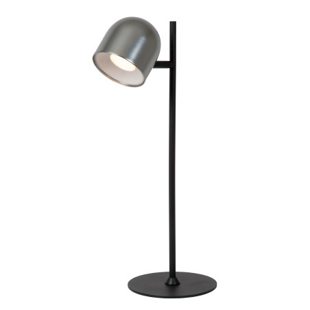 Lucide SKANSKA RECH - Lampe de bureau Rechargeable Intérieur/Extérieur - - L 21 x P 16 x H 46 cm - Fer gris / Noir