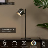 Lucide SKANSKA RECH - Lampe de bureau Rechargeable Intérieur/Extérieur - - L 21 x P 16 x H 46 cm - Fer gris / Noir