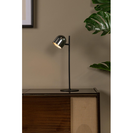 Lucide SKANSKA RECH - Lampe de bureau Rechargeable Intérieur/Extérieur - - L 21 x P 16 x H 46 cm - Fer gris / Noir