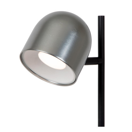 Lucide SKANSKA RECH - Lampe de bureau Rechargeable Intérieur/Extérieur - - L 21 x P 16 x H 46 cm - Fer gris / Noir