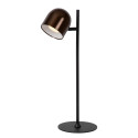 Lucide SKANSKA RECH - Lampe de bureau Rechargeable Intérieur/Extérieur - - L 21 x P 16 x H 46 cm - Café / Noir