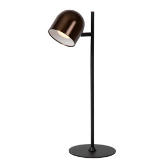 Lucide SKANSKA RECH - Lampe de bureau Rechargeable Intérieur/Extérieur - - L 21 x P 16 x H 46 cm - Café / Noir