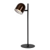 Lucide SKANSKA RECH - Lampe de bureau Rechargeable Intérieur/Extérieur - - L 21 x P 16 x H 46 cm - Café / Noir