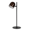 Lucide SKANSKA RECH - Lampe de bureau Rechargeable Intérieur/Extérieur - - L 21 x P 16 x H 46 cm - Café / Noir