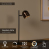 Lucide SKANSKA RECH - Lampe de bureau Rechargeable Intérieur/Extérieur - - L 21 x P 16 x H 46 cm - Café / Noir