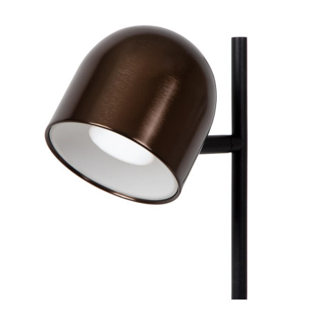 Lucide SKANSKA RECH - Lampe de bureau Rechargeable Intérieur/Extérieur - - L 21 x P 16 x H 46 cm - Café / Noir