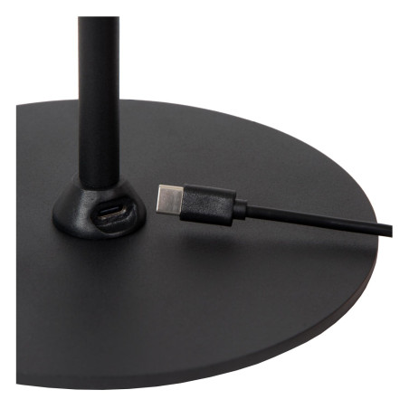 Lucide SKANSKA RECH - Lampe de bureau Rechargeable Intérieur/Extérieur - - L 21 x P 16 x H 46 cm - Café / Noir