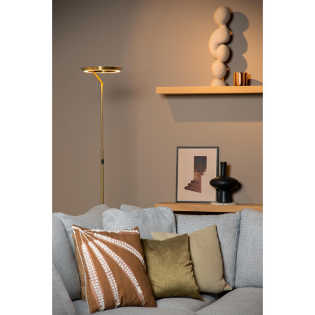 Lucide CELESTE - Lampadaire - Ø 28 cm - LED Dim. - 1x21W 2700K - Or Mat / Laiton