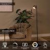 Lucide SKANSKA RECH - Lampadaire Rechargeable Intérieur/Extérieur - Batterie/Piles - Ø 23 cm - LED - H 137 cm - Fer gris / Noir