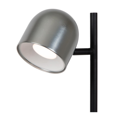 Lucide SKANSKA RECH - Lampadaire Rechargeable Intérieur/Extérieur - Batterie/Piles - Ø 23 cm - LED - H 137 cm - Fer gris / Noir