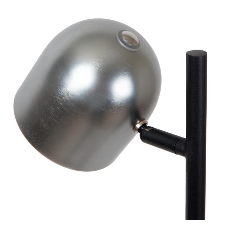 Lucide SKANSKA RECH - Lampadaire Rechargeable Intérieur/Extérieur - Batterie/Piles - Ø 23 cm - LED - H 137 cm - Fer gris / Noir