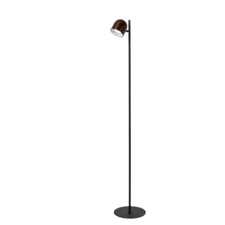 Lucide SKANSKA RECH - Lampadaire Rechargeable Intérieur/Extérieur - Batterie/Piles - Ø 23 cm - LED - H 137 cm - Café / Noir