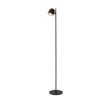 Lucide SKANSKA RECH - Lampadaire Rechargeable Intérieur/Extérieur - Batterie/Piles - Ø 23 cm - LED - H 137 cm - Café / Noir