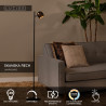 Lucide SKANSKA RECH - Lampadaire Rechargeable Intérieur/Extérieur - Batterie/Piles - Ø 23 cm - LED - H 137 cm - Café / Noir