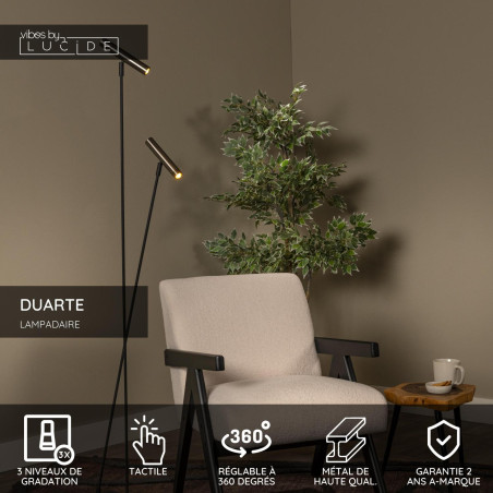 Lucide DUARTE - Lampadaire - 2xG9 - Fer gris - Vibes