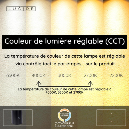 Lucide ORTOLAN - Lampadaire - LED Dim. - CCT - 2700K/4000K - Taupe - Essential