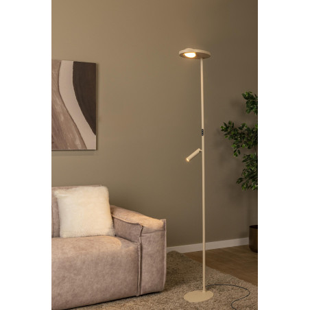 Lucide ORTOLAN - Lampadaire - LED Dim. - CCT - 2700K/4000K - Taupe - Essential
