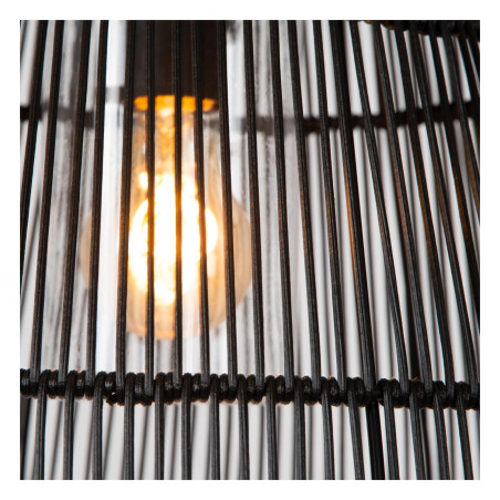 Lucide NERIDA - Suspension Intérieur/Extérieur - Ø 35 cm - 1xE27 - IP44 - Convient aux mezzanines et plafonds hauts - Noir