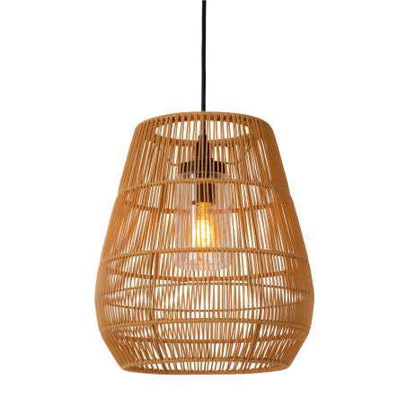 Lucide NERIDA - Suspension Intérieur/Extérieur - Ø 35 cm - 1xE27 - IP44 - Convient aux mezzanines et plafonds hauts - Naturel