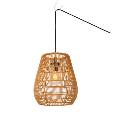 Lucide NERIDA - Suspension Intérieur/Extérieur - Ø 35 cm - 1xE27 - IP44 - Convient aux mezzanines et plafonds hauts - Naturel