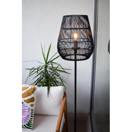 Lucide NERIDA - Lampadaire Intérieur/Extérieur - Ø 35 cm - 1xE27 - IP44 - Noir