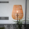 Lucide NERIDA - Lampadaire Intérieur/Extérieur - Ø 35 cm - 1xE27 - IP44 - Naturel