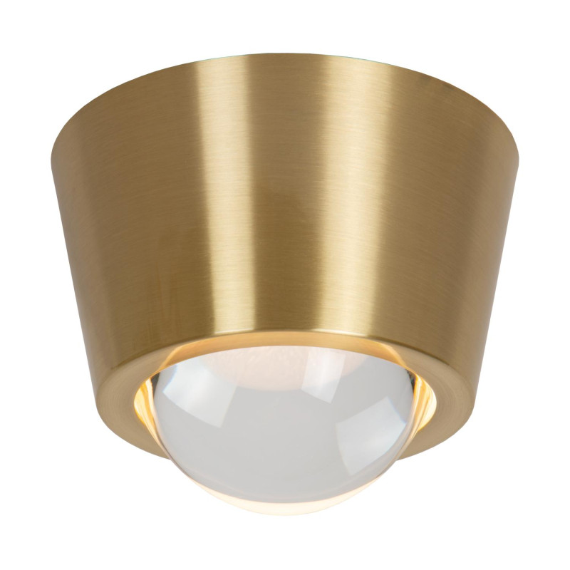 Lucide RIGON - Plafonnier - Ø 9 cm - LED - 1x7W 3000K - Or Mat / Laiton