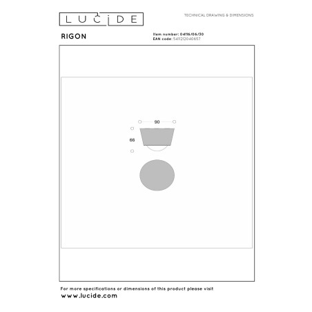Lucide RIGON - Plafonnier - Ø 9 cm - LED - 1x6W 3000K - Noir