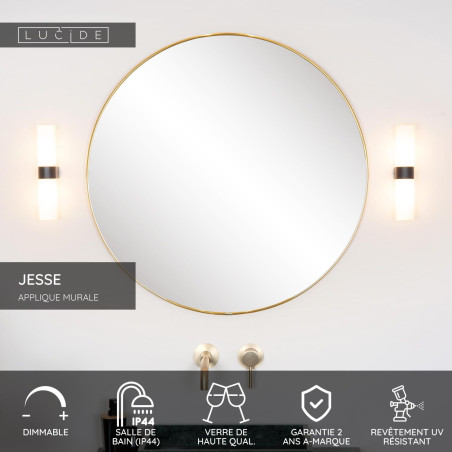 Lucide JESSE - Applique murale Salle de bains - 2xG9 - IP44 - Noir