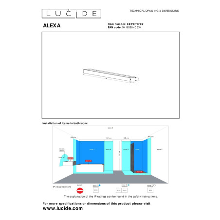 Lucide ALEXA - Applique murale Salle de bains - LED - 1x13W 2700K - IP44 - Or Mat / Laiton