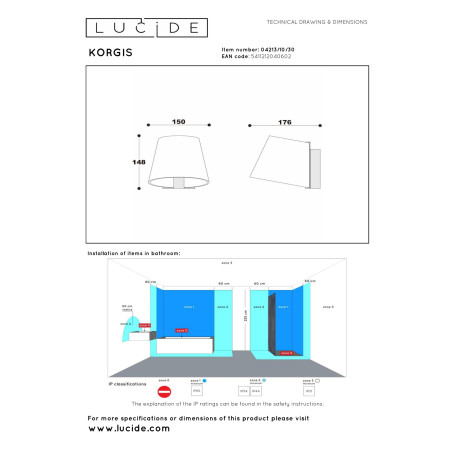 Lucide KORGIS - Applique murale Salle de bains - LED - 1x10W 3000K - IP44 - Transparent