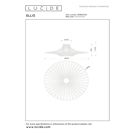 Lucide ELLIS - Plafonnier - Ø 50 cm - 1xE27 - Taupe - Essential