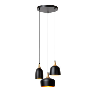 Lucide CHAYANNE - Suspension - Ø 30 cm - 3xE14 - Noir