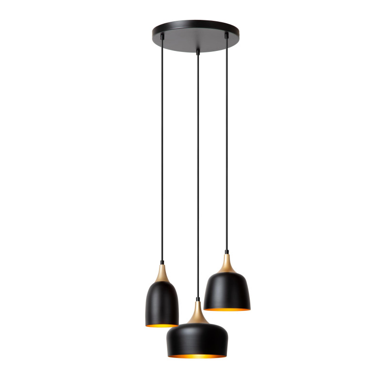 Lucide CHAYANNE - Suspension - Ø 30 cm - 3xE14 - Noir