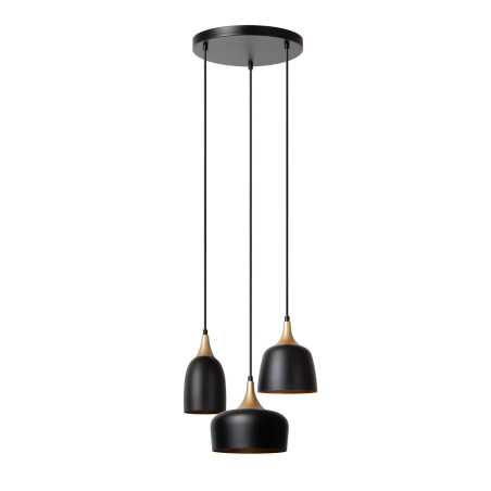 Lucide CHAYANNE - Suspension - Ø 30 cm - 3xE14 - Noir