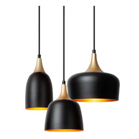 Lucide CHAYANNE - Suspension - Ø 30 cm - 3xE14 - Noir