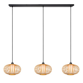 Lucide THULINE - Suspension - 3xE27 - Bois clair - Essential