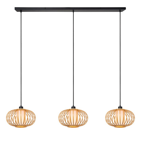 Lucide THULINE - Suspension - 3xE27 - Bois clair - Essential