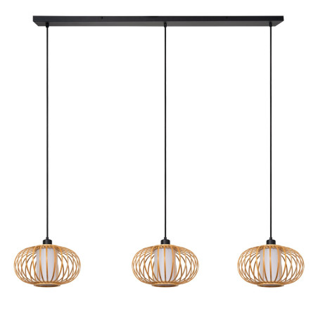 Lucide THULINE - Suspension - 3xE27 - Bois clair - Essential