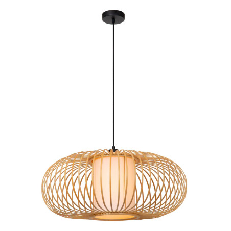 Lucide THULINE - Suspension - Ø 60 cm - 1xE27 - Bois clair - Essential