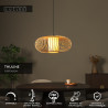 Lucide THULINE - Suspension - Ø 60 cm - 1xE27 - Bois clair - Essential