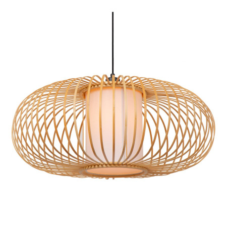 Lucide THULINE - Suspension - Ø 60 cm - 1xE27 - Bois clair - Essential