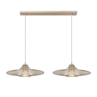 Lucide ELLIS - Suspension - 2xE27 - Taupe - Essential