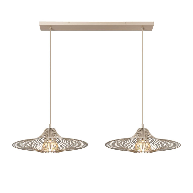 Lucide ELLIS - Suspension - 2xE27 - Taupe - Essential